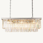Odeon Deco Prism Rectangular Tiered Chandelier 40"