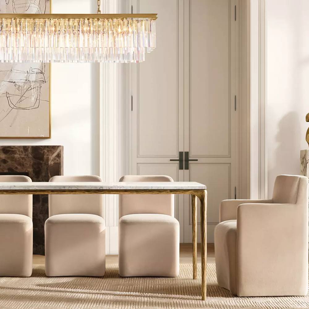 Odeon Deco Prism Rectangular Tiered Chandelier 59"