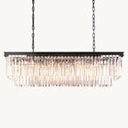 Odeon Deco Prism Rectangular Tiered Chandelier 49"