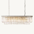 Odeon Deco Prism Rectangular Tiered Chandelier 49"