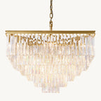 Odeon Deco Prism Tiered Square Chandelier 34"