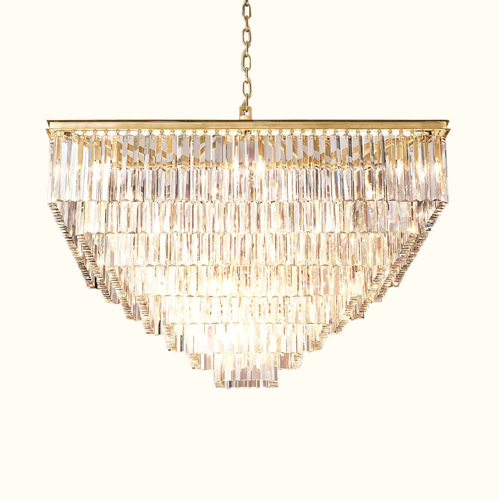 Odeon Deco Prism Tiered Square Chandelier 47"