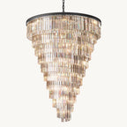 Odeon Deco Prism Triangular Helix Chandelier 48"