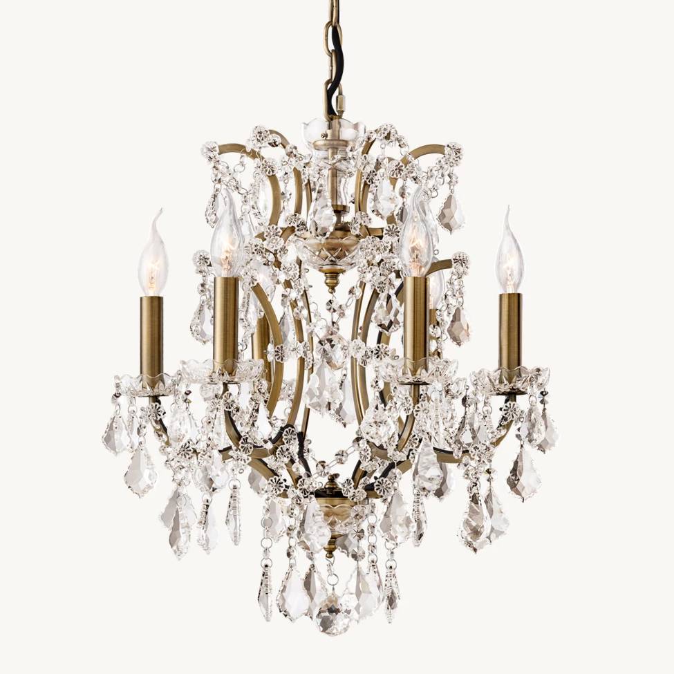 Rococo Vintage Crystal Round Chandelier 18"