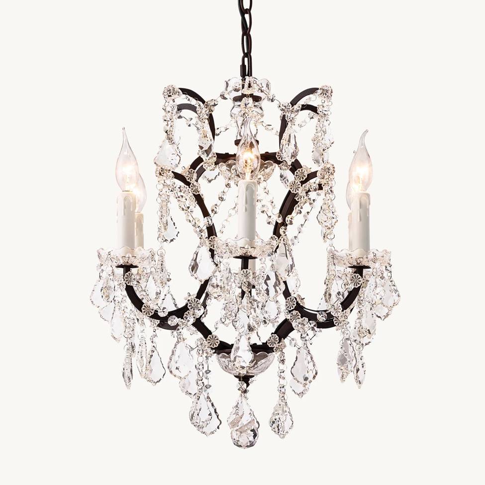 Rococo Vintage Crystal Round Chandelier 18"