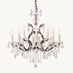 Rococo Vintage Crystal Round Chandelier 28"