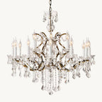 Rococo Vintage Crystal Round Chandelier 33"