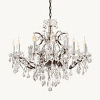Rococo Vintage Crystal Round Chandelier 33"