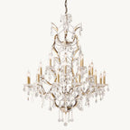 Rococo Vintage Crystal Round Chandelier 40"