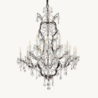 Rococo Vintage Crystal Round Chandelier 40"