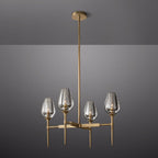 Tulip Crystal Petal Round Chandelier 27"