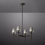 Tulip Crystal Petal Round Chandelier 27"