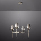 Tulip Crystal Petal Round Chandelier 27"