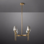 Tulip Crystal Petal Round Chandelier 27"