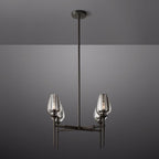 Tulip Crystal Petal Round Chandelier 27"