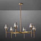 Tulip Crystal Petal Round Chandelier 42"