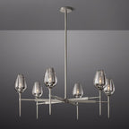 Tulip Crystal Petal Round Chandelier 42"