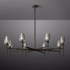 Tulip Crystal Petal Round Chandelier 54"