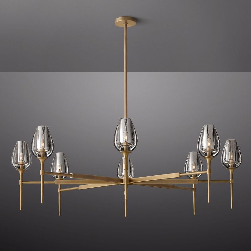 Tulip Crystal Petal Round Chandelier 54"