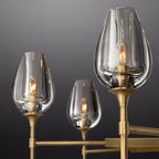 Tulip Crystal Petal Round Chandelier 42"