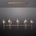 Tulip Crystal Petal Linear Chandelier 52"