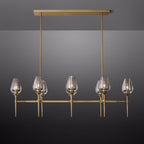 Tulip Crystal Petal Linear Chandelier 52"