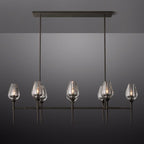 Tulip Crystal Petal Linear Chandelier 52"