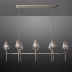 Tulip Crystal Petal Linear Chandelier 52"