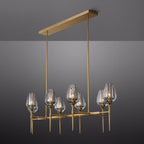 Tulip Crystal Petal Linear Chandelier 52"