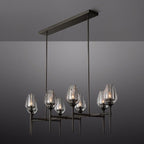 Tulip Crystal Petal Linear Chandelier 52"
