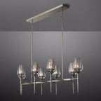 Tulip Crystal Petal Linear Chandelier 52"