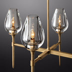 Tulip Crystal Petal Linear Chandelier 52"