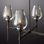 Tulip Crystal Petal Linear Chandelier 52"