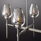 Tulip Crystal Petal Linear Chandelier 52"