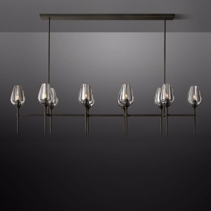 Tulip Crystal Petal Round Chandelier 65"