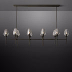 Tulip Crystal Petal Round Chandelier 65"