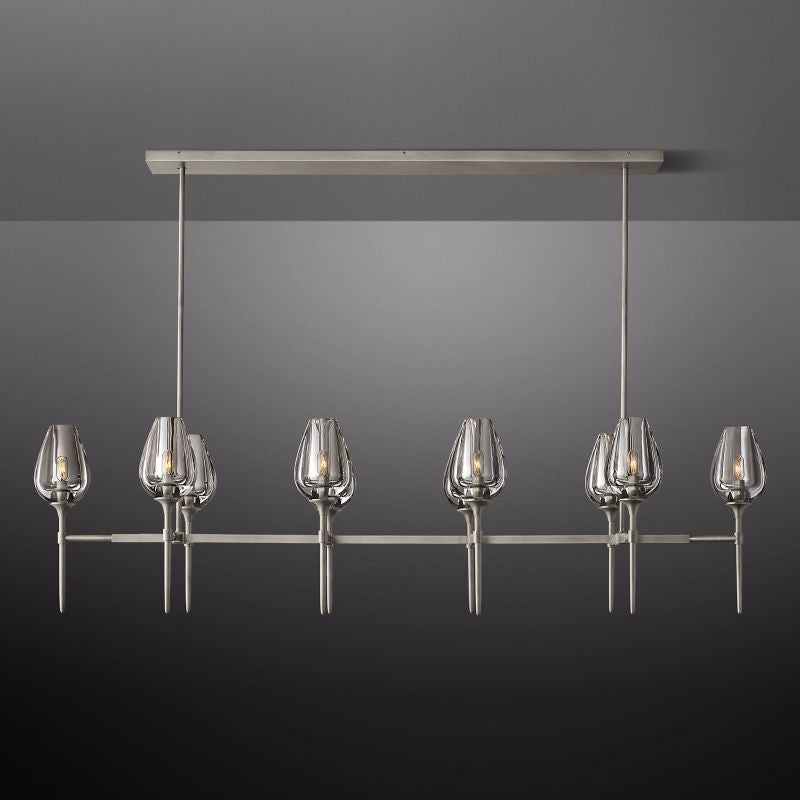 Tulip Crystal Petal Round Chandelier 65"