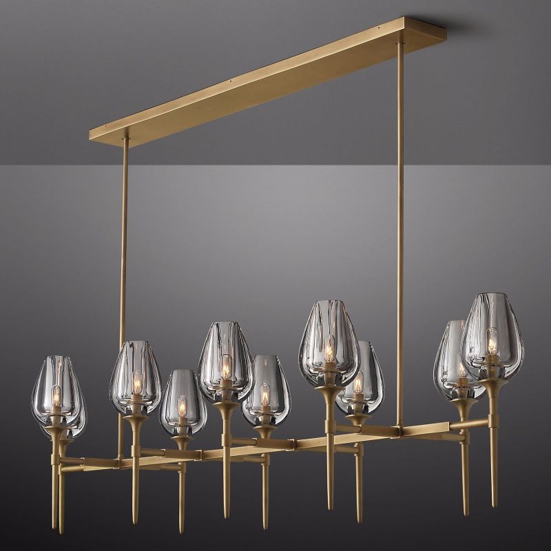 Tulip Crystal Petal Round Chandelier 65"