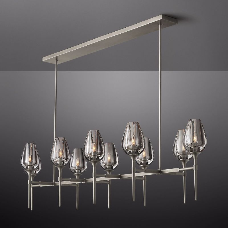 Tulip Crystal Petal Round Chandelier 65"