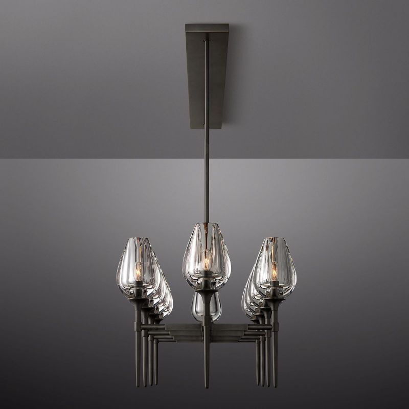 Tulip Crystal Petal Round Chandelier 65"