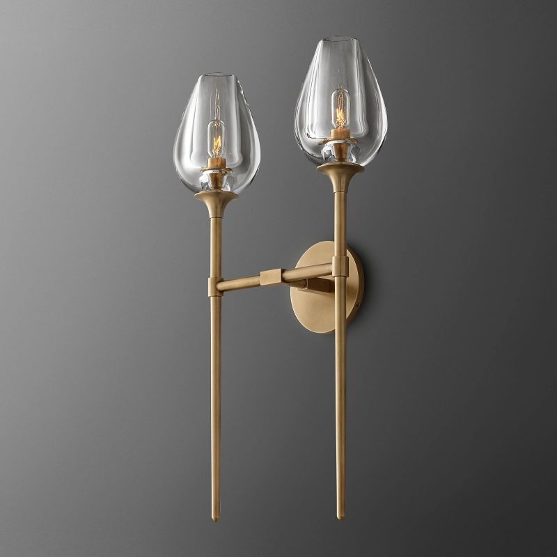 Tulip Crystal Petal Double Wall Sconce