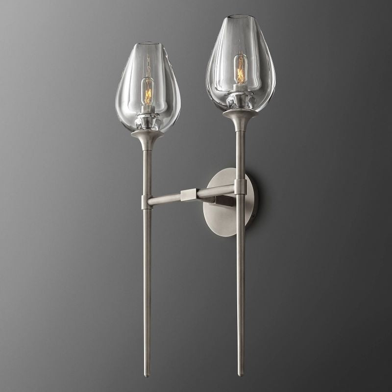Tulip Crystal Petal Double Wall Sconce