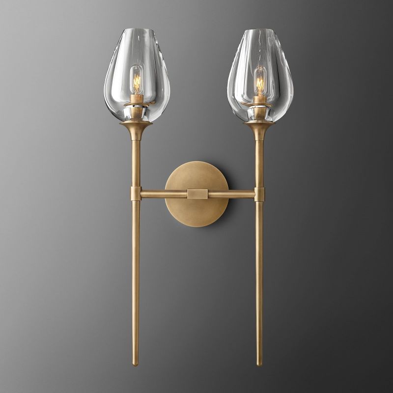 Tulip Crystal Petal Double Wall Sconce