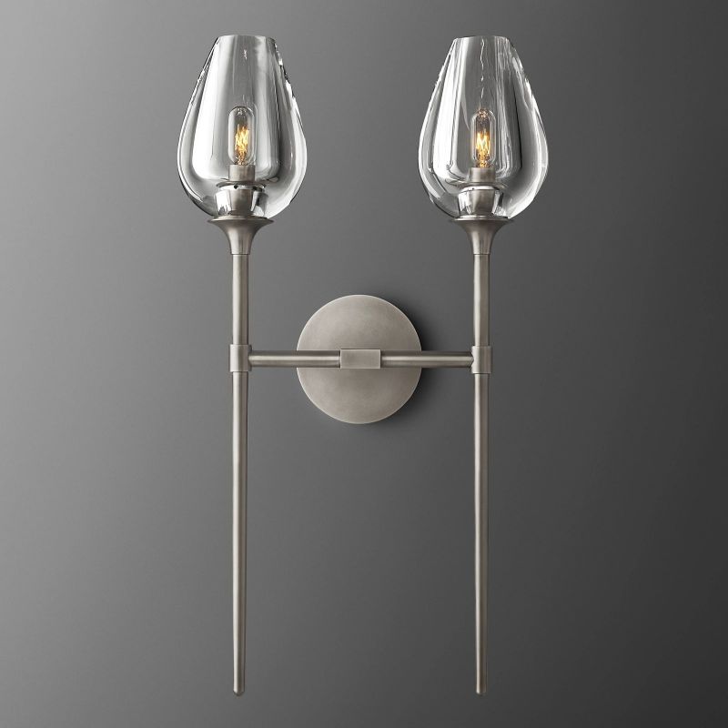 Tulip Crystal Petal Double Wall Sconce