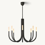 Rousselin Midcentury Sleek Round Chandelier 38"