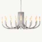Rousselin Midcentury Sleek Oval Chandelier 50"