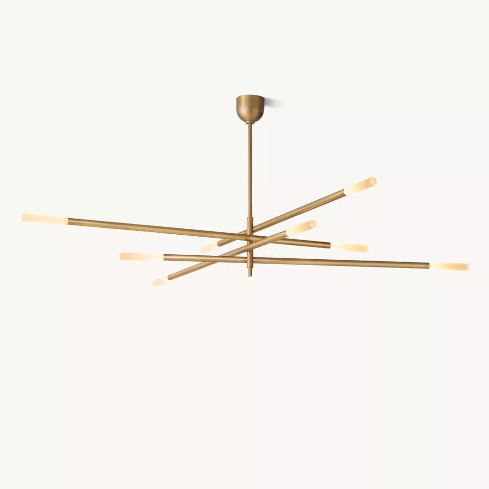 Rousselin 8-Light Mobile Rod Chandelier 65"