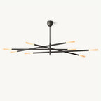 Rousselin 8-Light Mobile Rod Chandelier 65"
