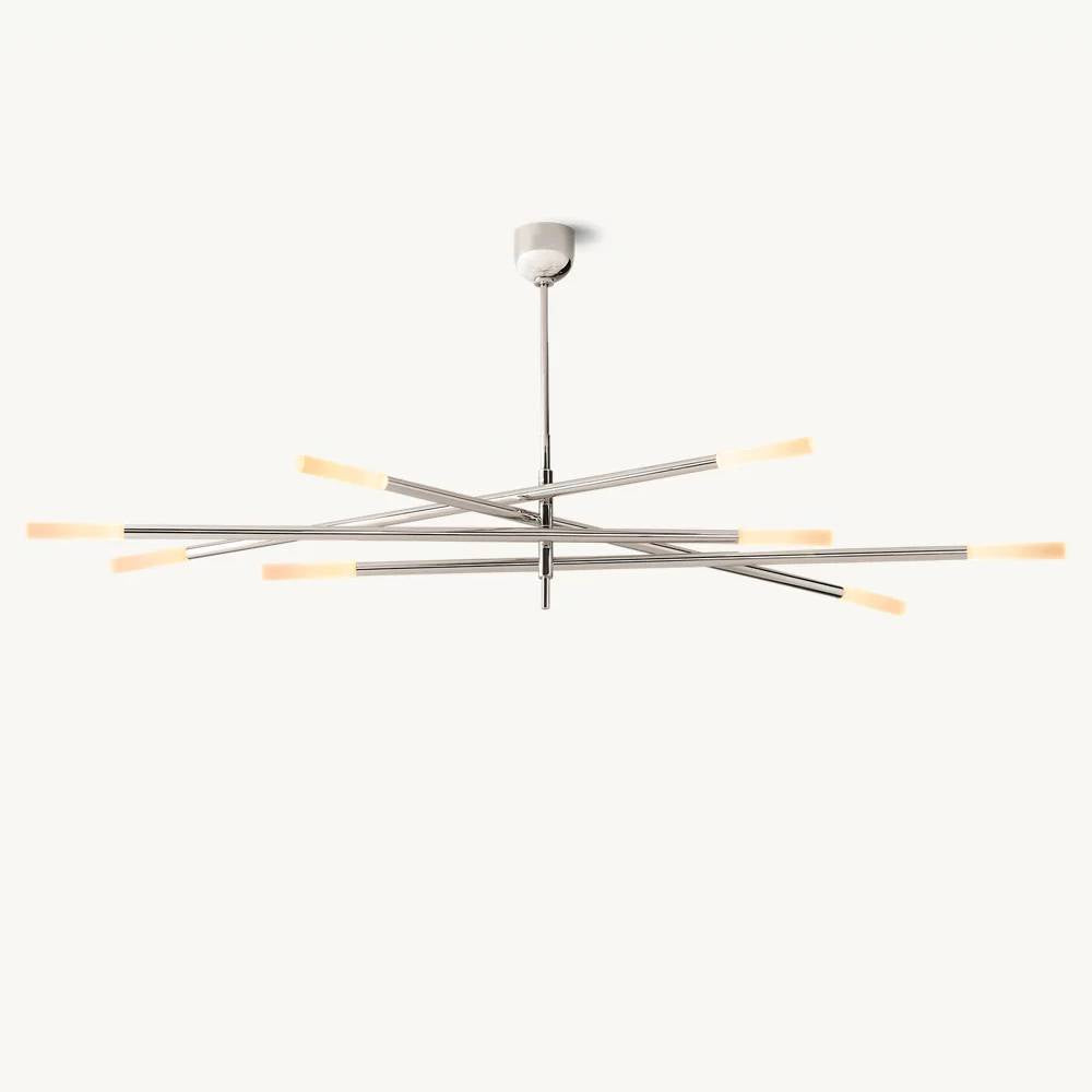 Rousselin 8-Light Mobile Rod Chandelier 65"