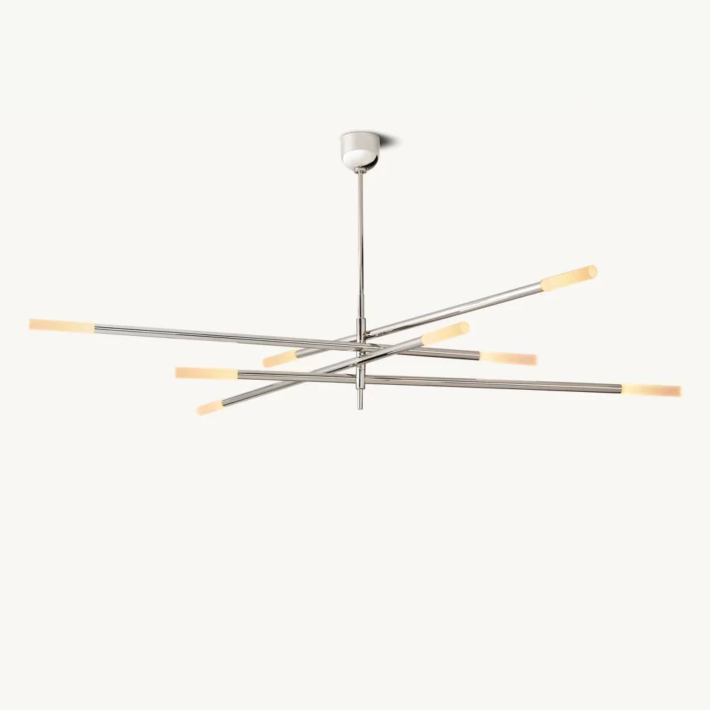 Rousselin 8-Light Mobile Rod Chandelier 65"